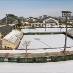 冬のテニスコート（山形市）