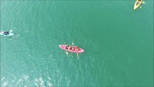 月山湖でカヌー（西川町）